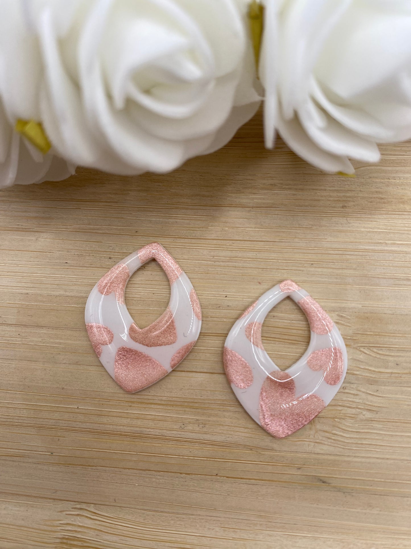 Pampilles Goutte blanc coeur rose gold