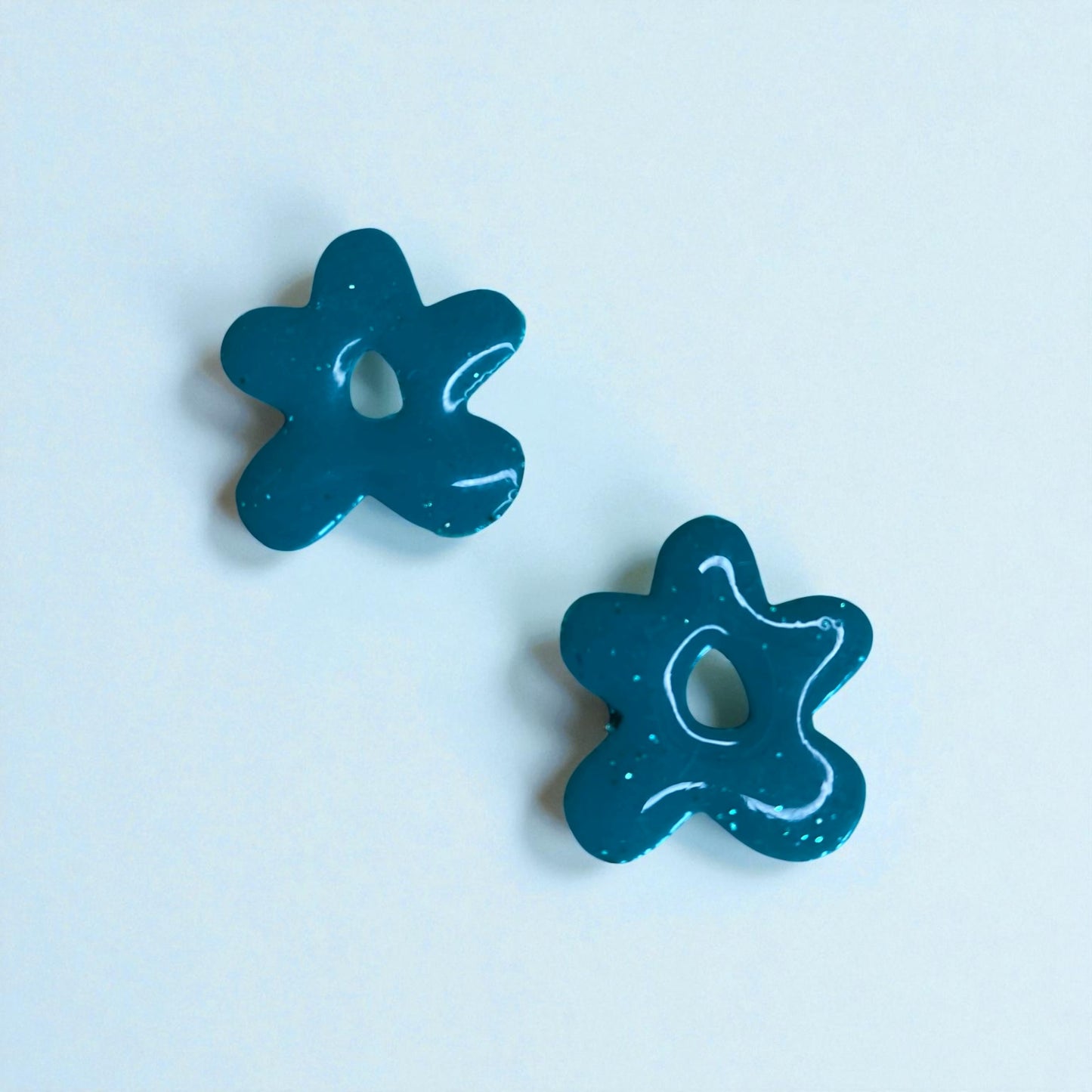 Pampilles Celeste 25 mm turquoise/vert paillettes