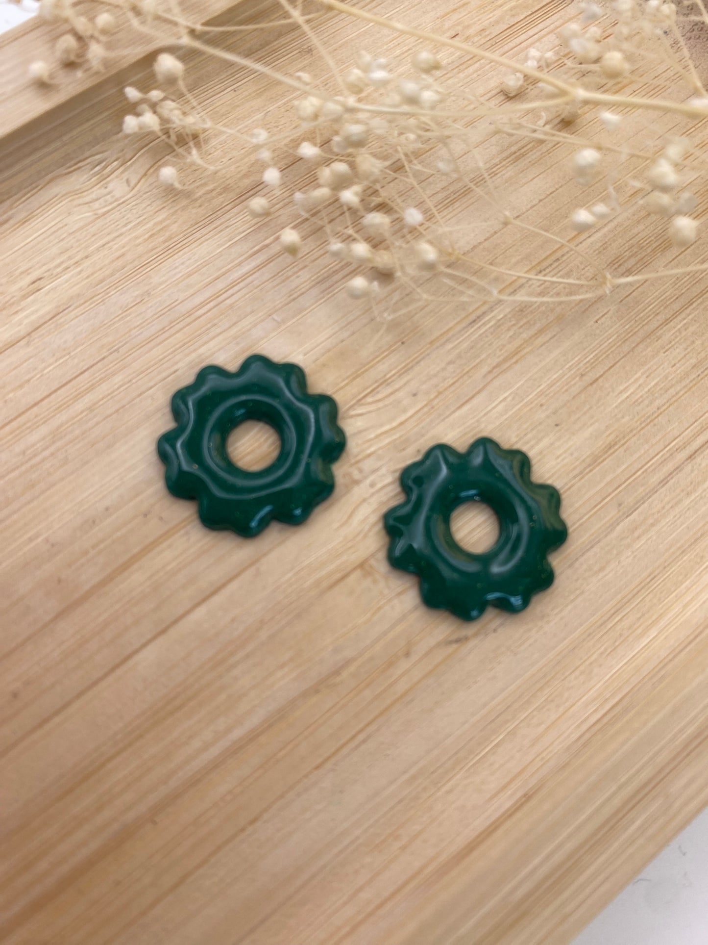 Pampilles mini fleurs 17mm vert