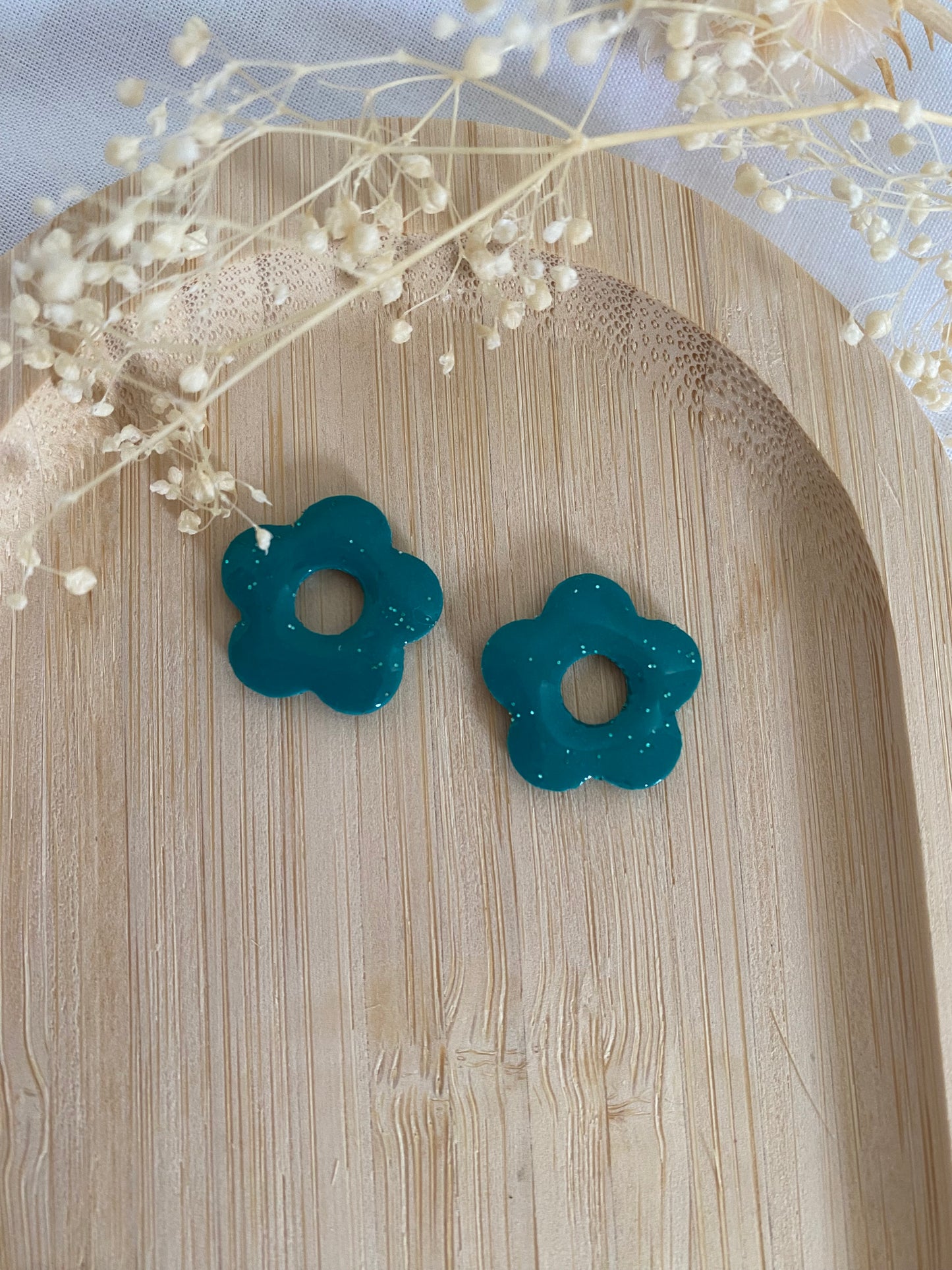 Pampilles Pétale turquoise à paillettes