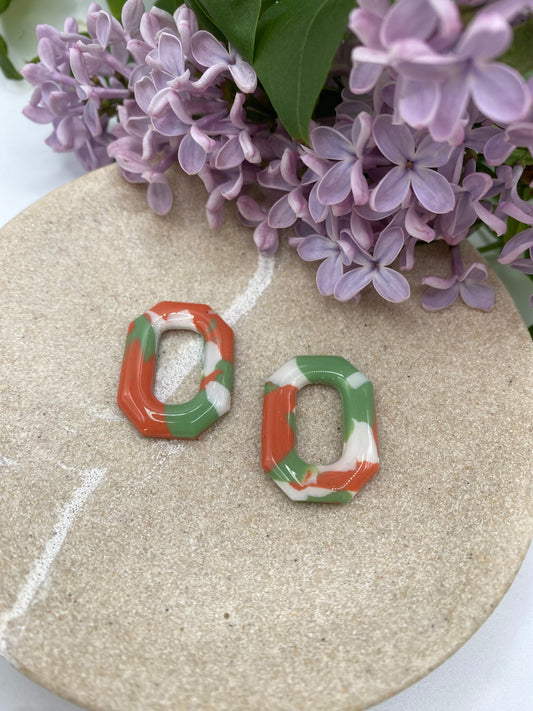 Pampilles Carla 28mm blanc terracotta et vert (Copie)