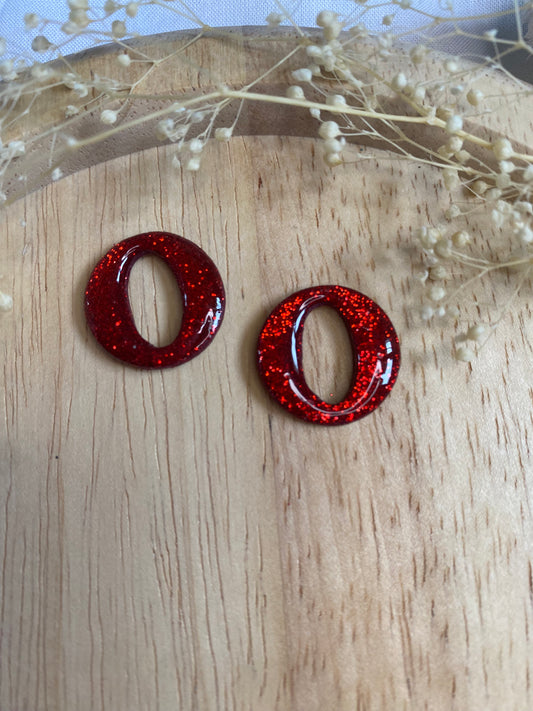 Pampilles rondes 20mm paillettes rouge