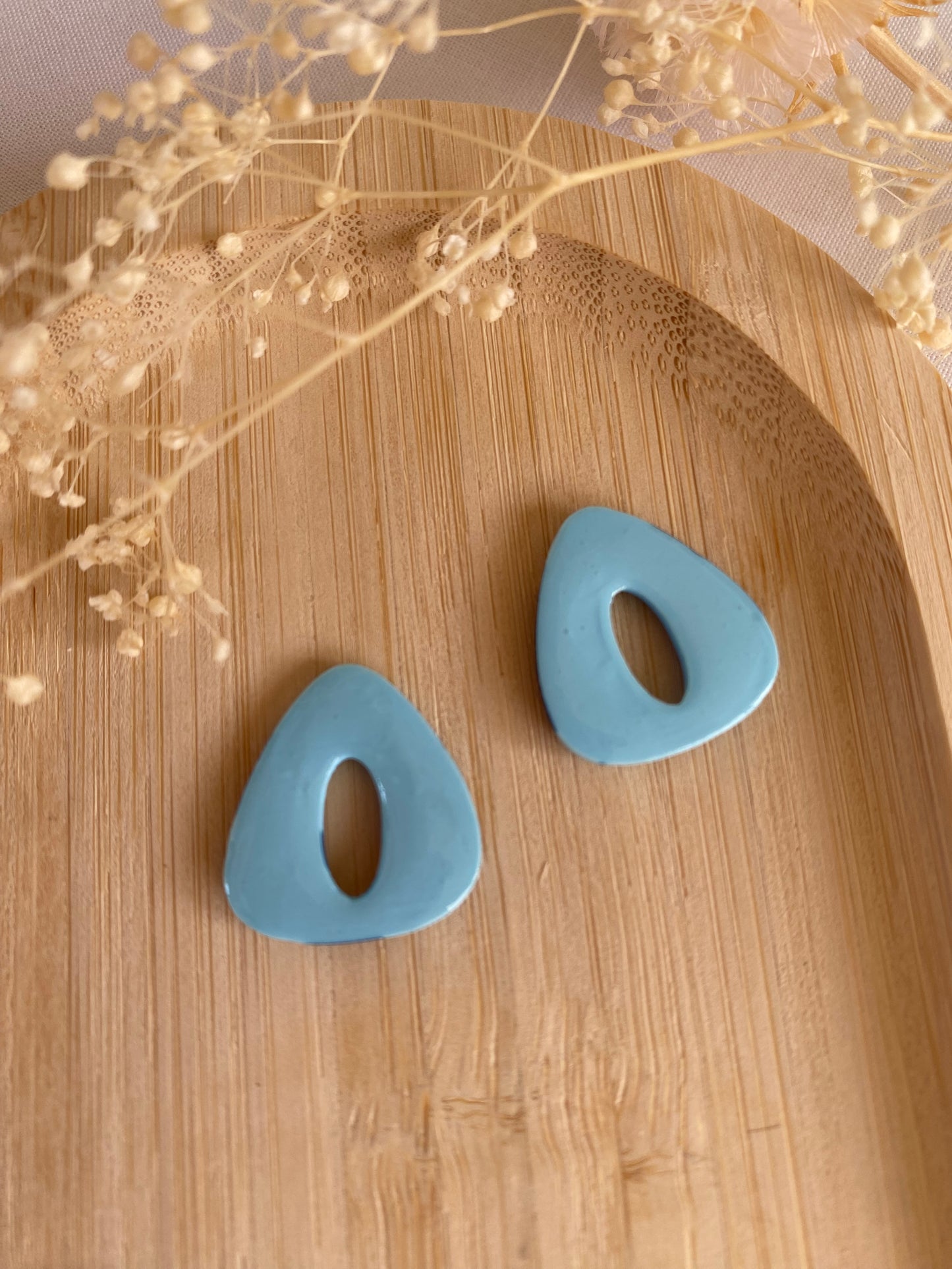 Pampilles triangle 20mm bleu/doré