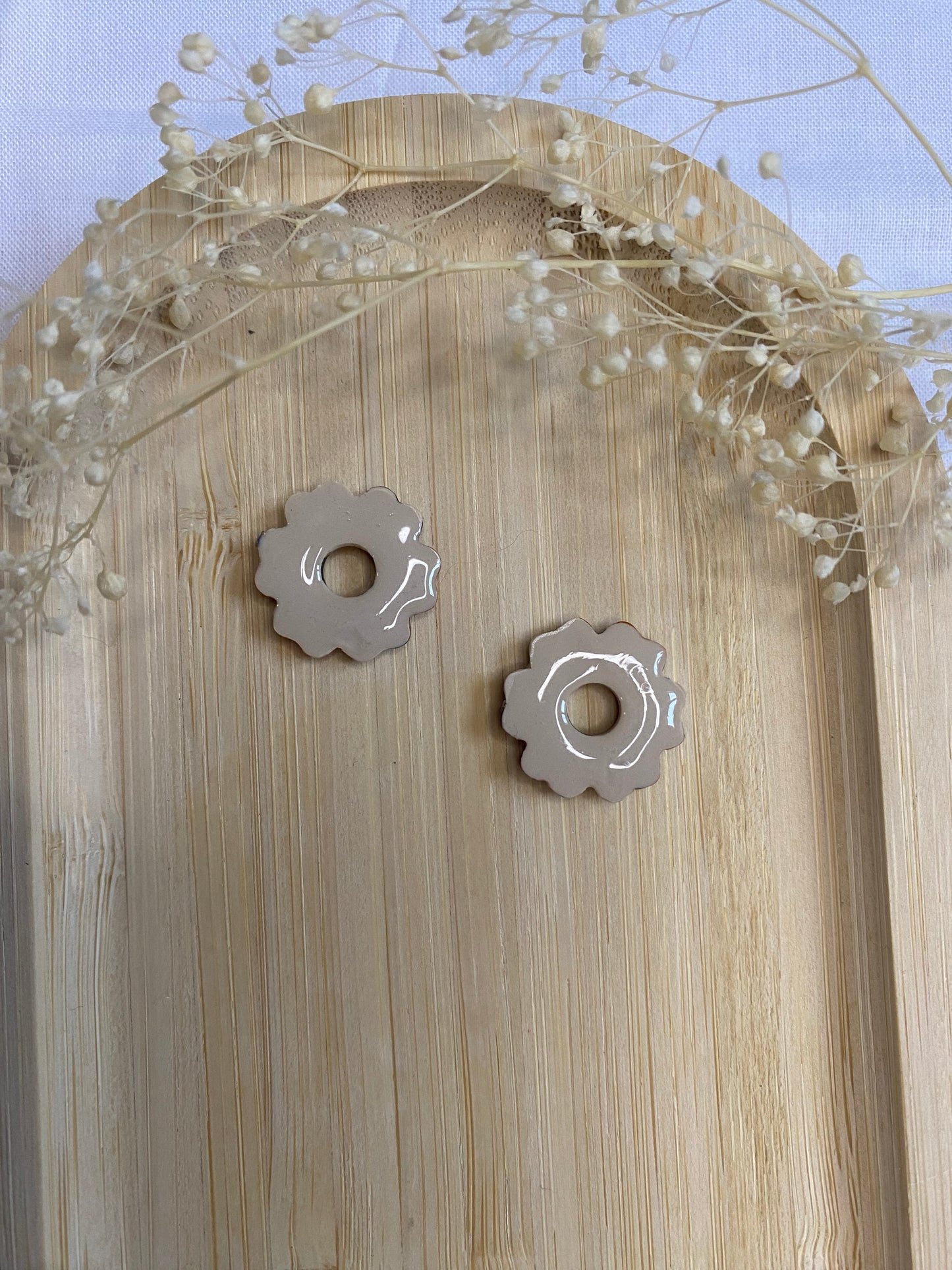 Pampilles mini fleurs 17mm léopard marron