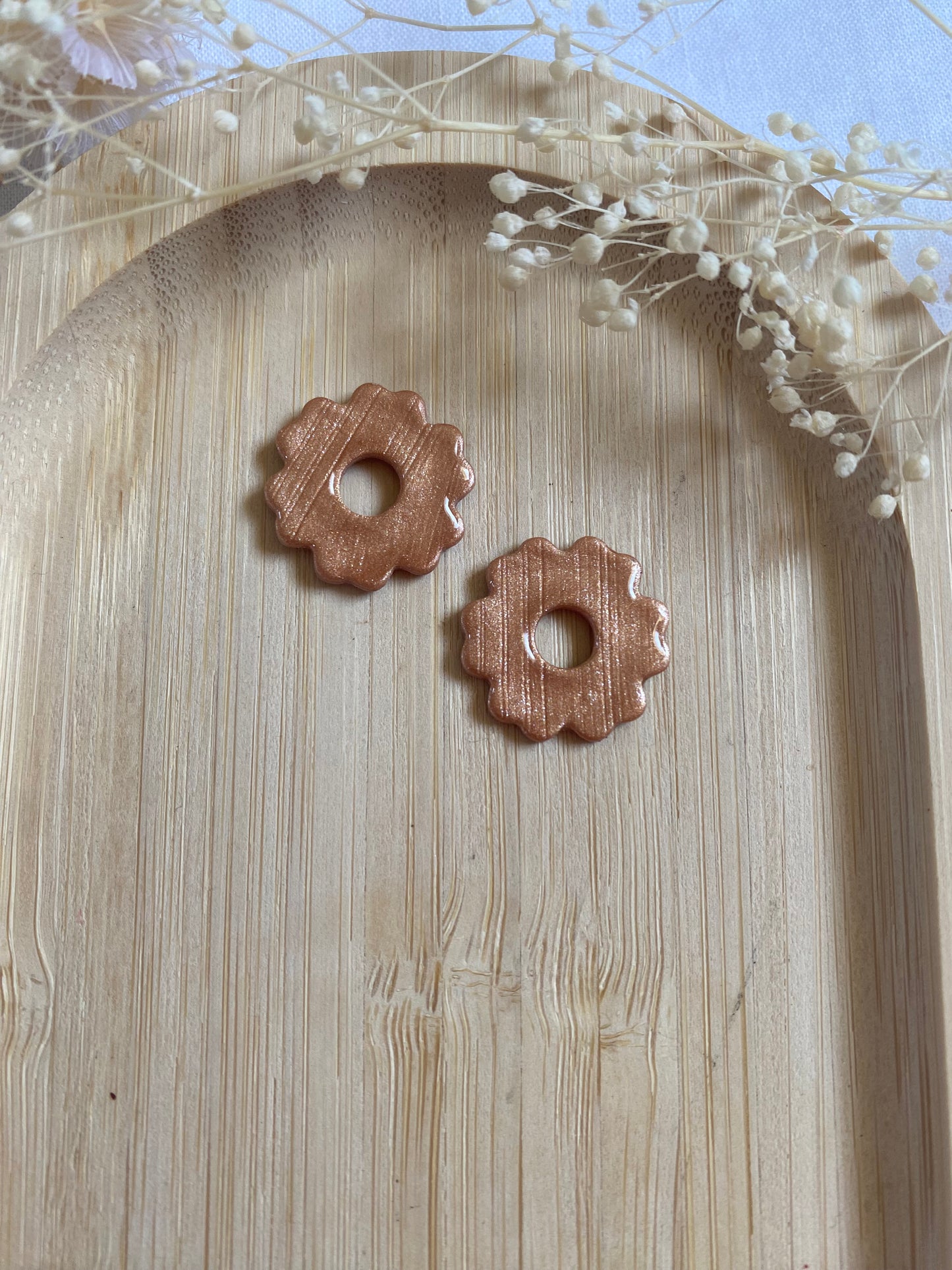 Pampilles mini fleurs 17mm bronze