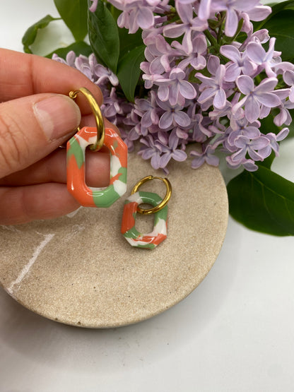 Pampilles Carla 28mm blanc terracotta et vert (Copie)