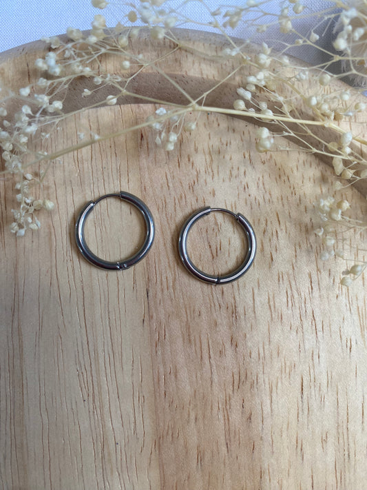 Créoles acier inoxydable argent