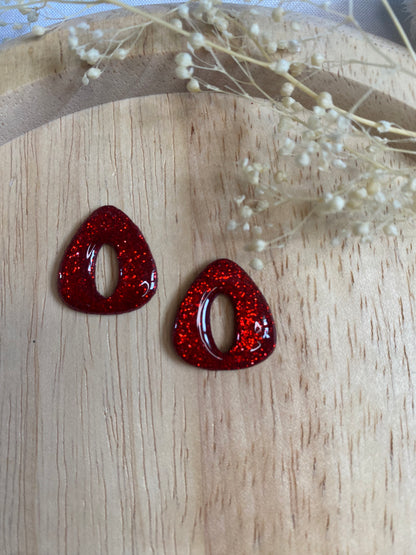 Pampilles triangle 20mm paillettes rouge