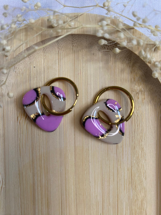 Pampilles triangle 20mm léopard rose