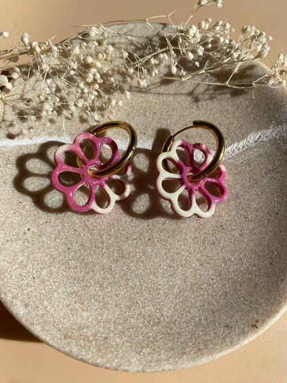 Pampilles Margot 25mm vanille framboise
