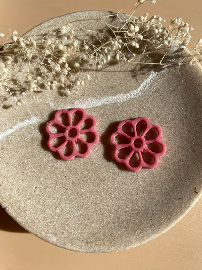 Pampilles Margot 25mm rose avec légère paillettes