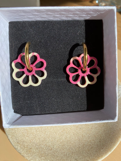 Pampilles Margot 25mm vanille framboise