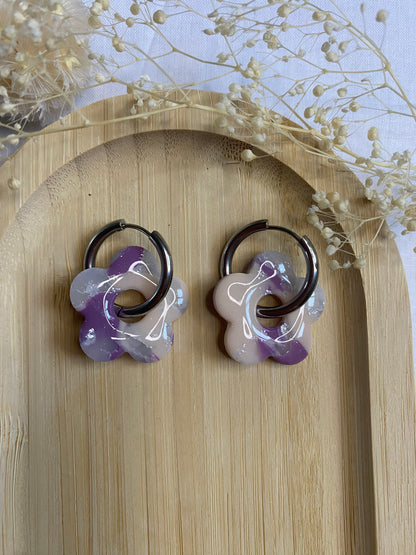 Pampilles Pétale marbré violet/rose/argent
