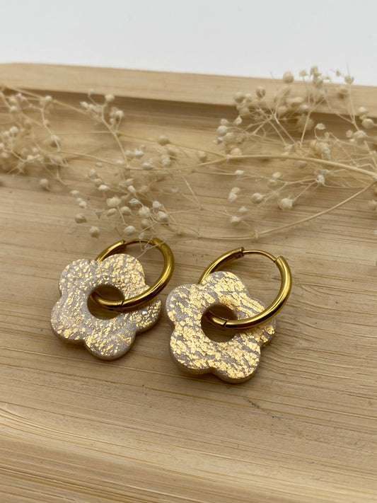 Pampilles Pétale beige nacré et or