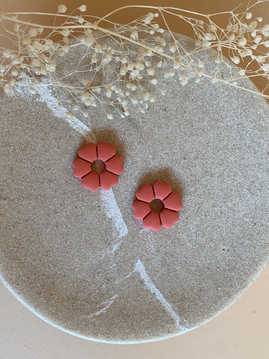 Pampilles mini fleurs 17mm terracotta
