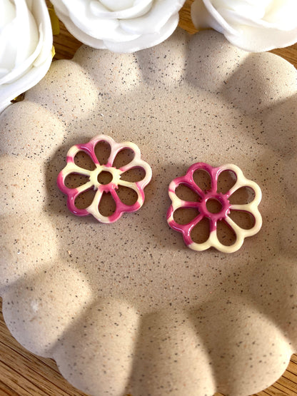 Pampilles Margot 25mm vanille framboise