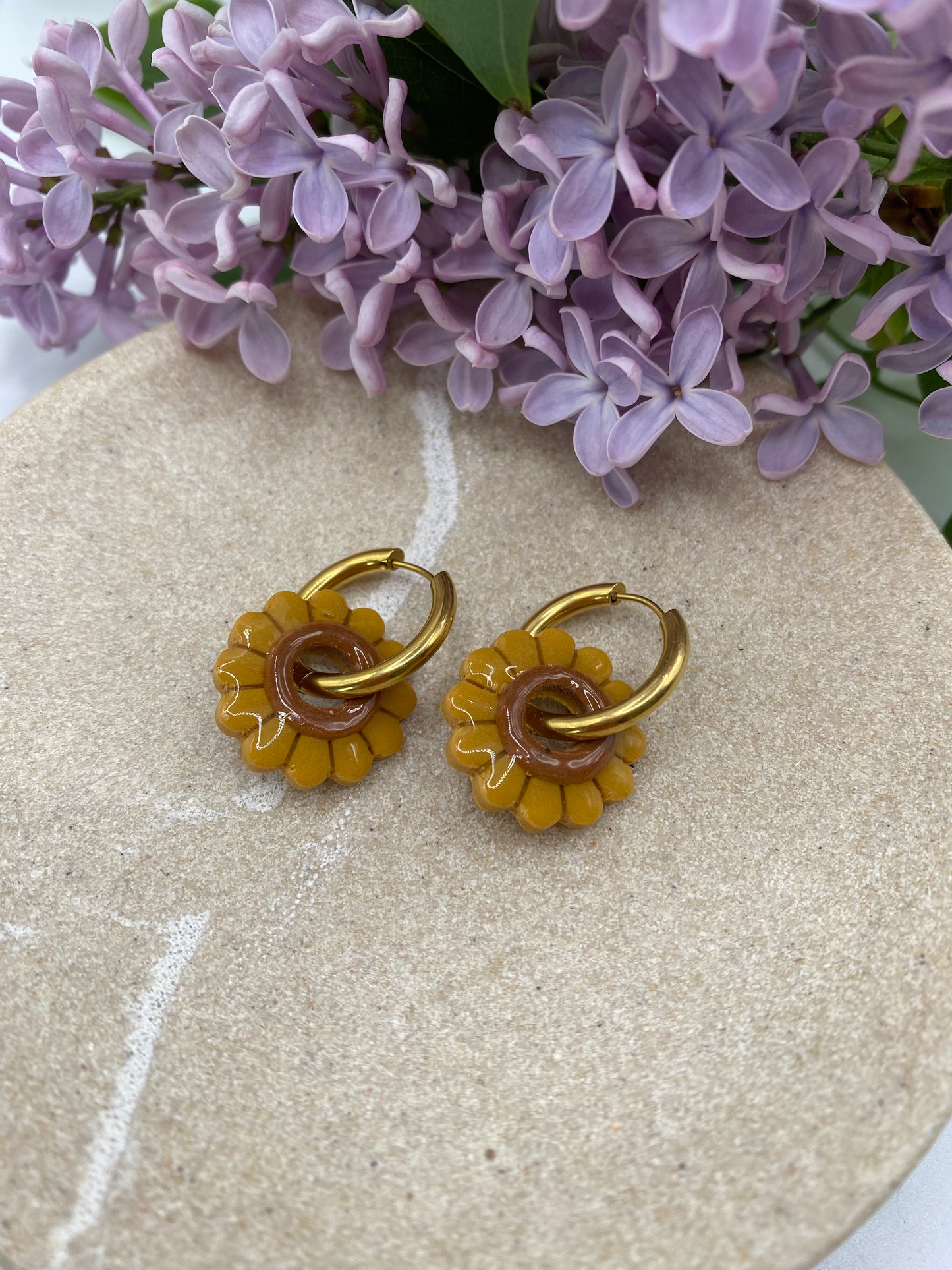 Pampilles Marguerite 20mm style tournesol