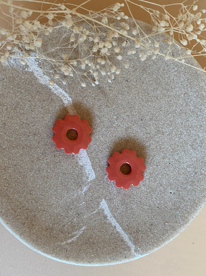 Pampilles mini fleurs 17mm terracotta