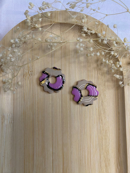 Pampilles mini fleurs 17mm léopard rose