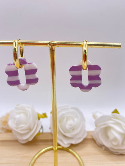 Pampilles Izia rayures blanc et violet