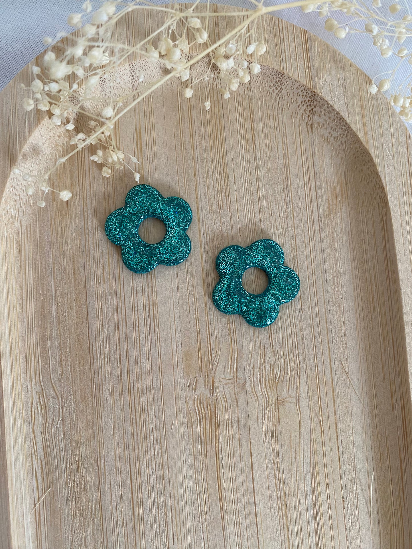 Pampilles Pétale turquoise à paillettes