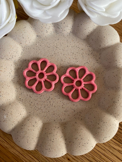 Pampilles Margot 25mm rose avec légère paillettes