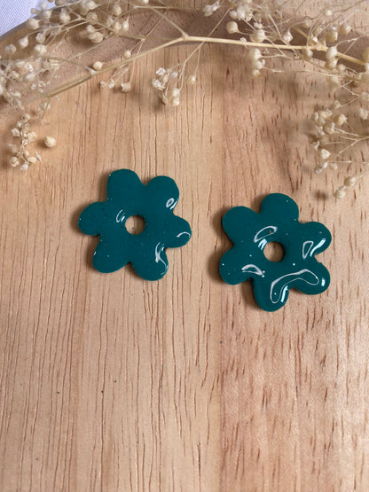 Pampilles Eden 25 mm turquoise paillettes