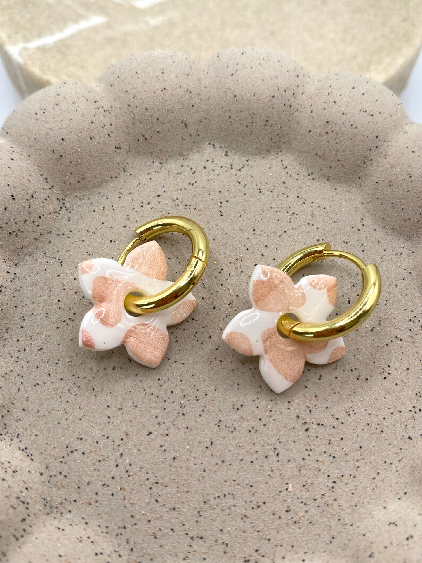 Pampilles Aria blanc coeur rose gold