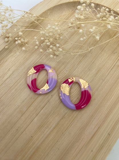 Pampilles rondes 20mm different rose et or