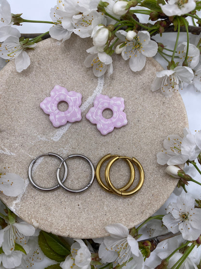 Pampilles Alba 25mm rose pois blanc