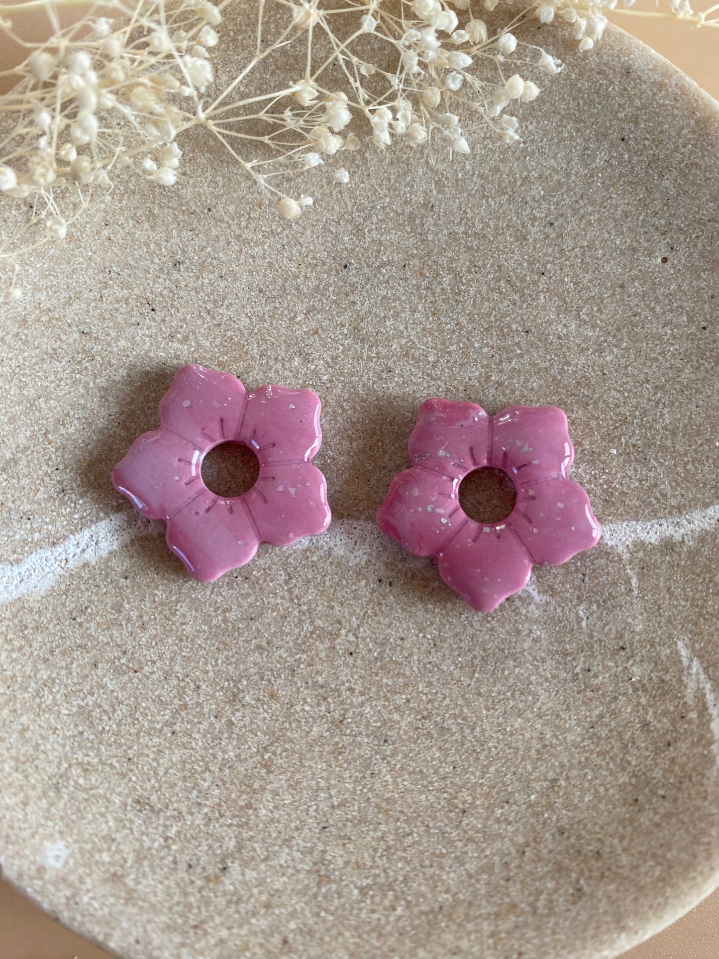 Pampilles Alba 25mm mauve et argent