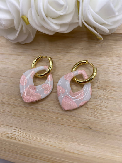 Pampilles Goutte blanc coeur rose gold
