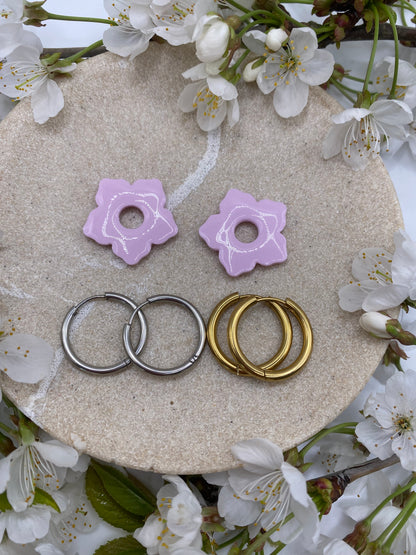 Pampilles Alba 25mm rose pois blanc