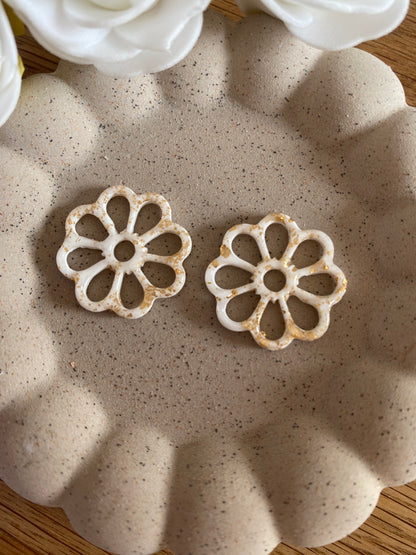 Pampilles Margot 25mm rose blanc et or