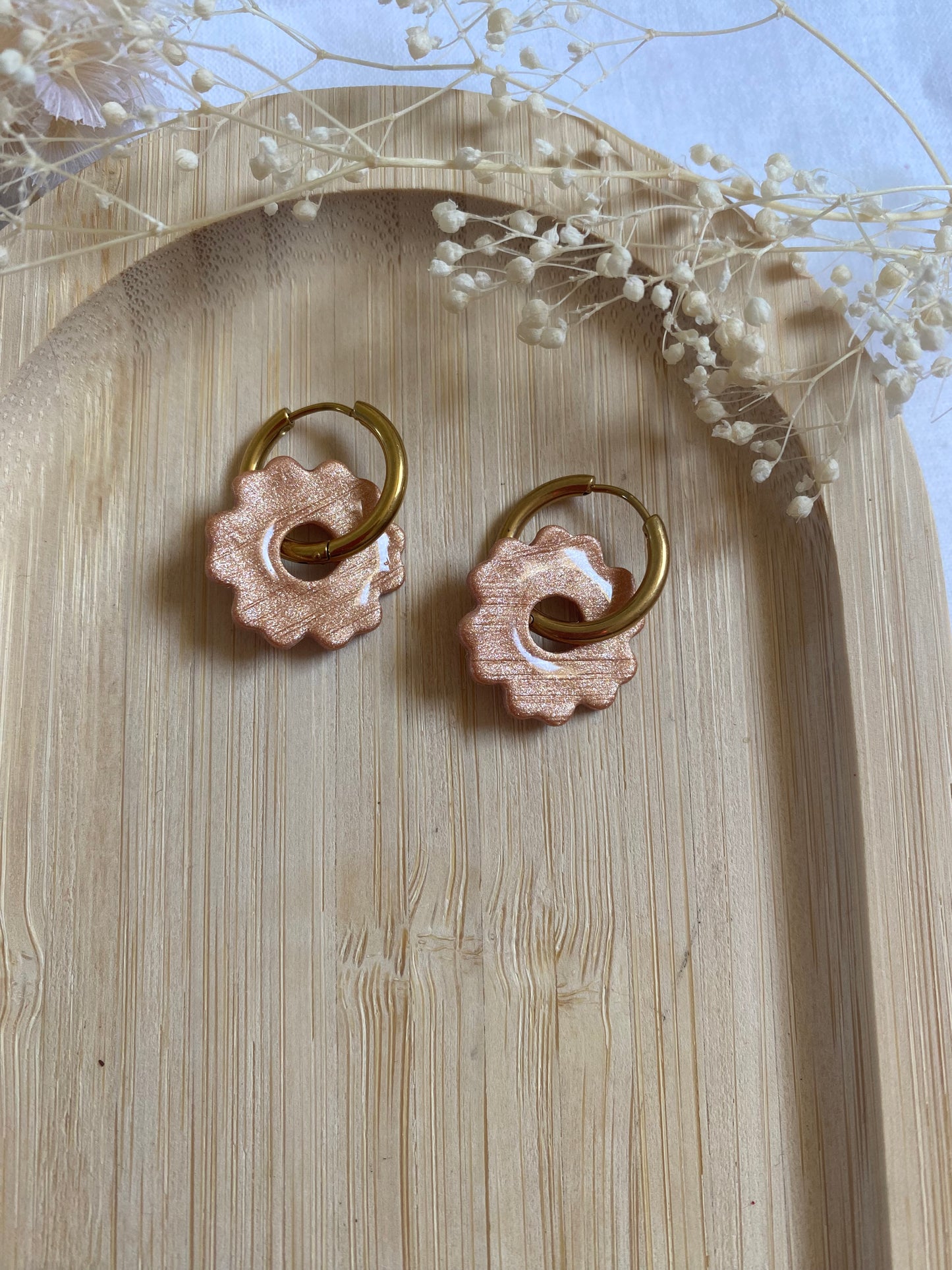 Pampilles mini fleurs 17mm bronze