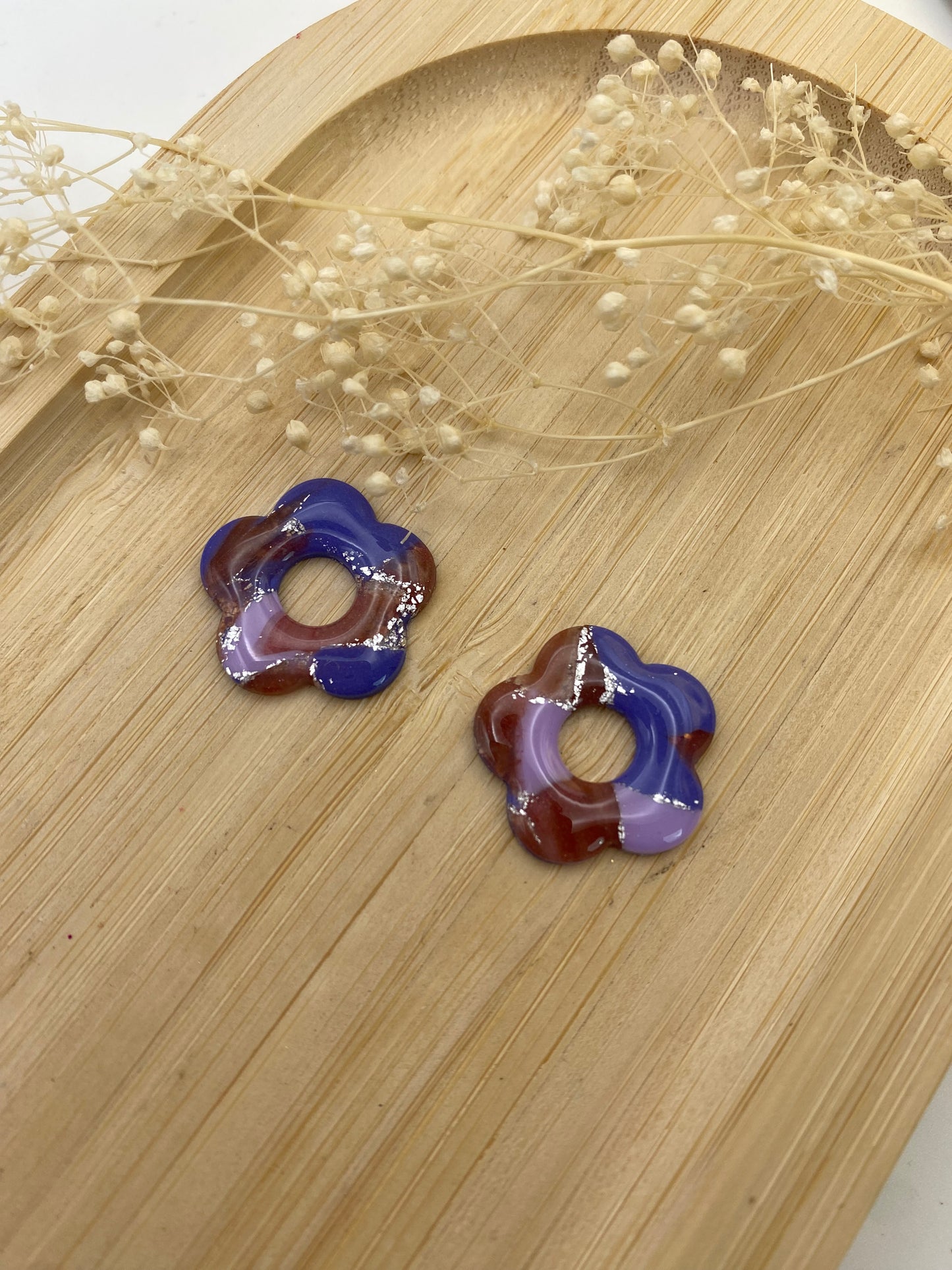 Pampilles Pétale marbré violet et argent