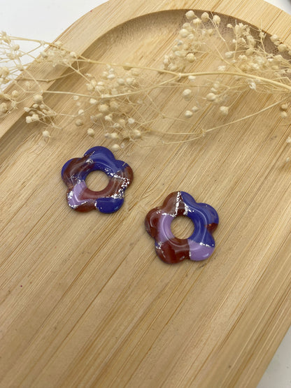 Pampilles Pétale marbré violet et argent
