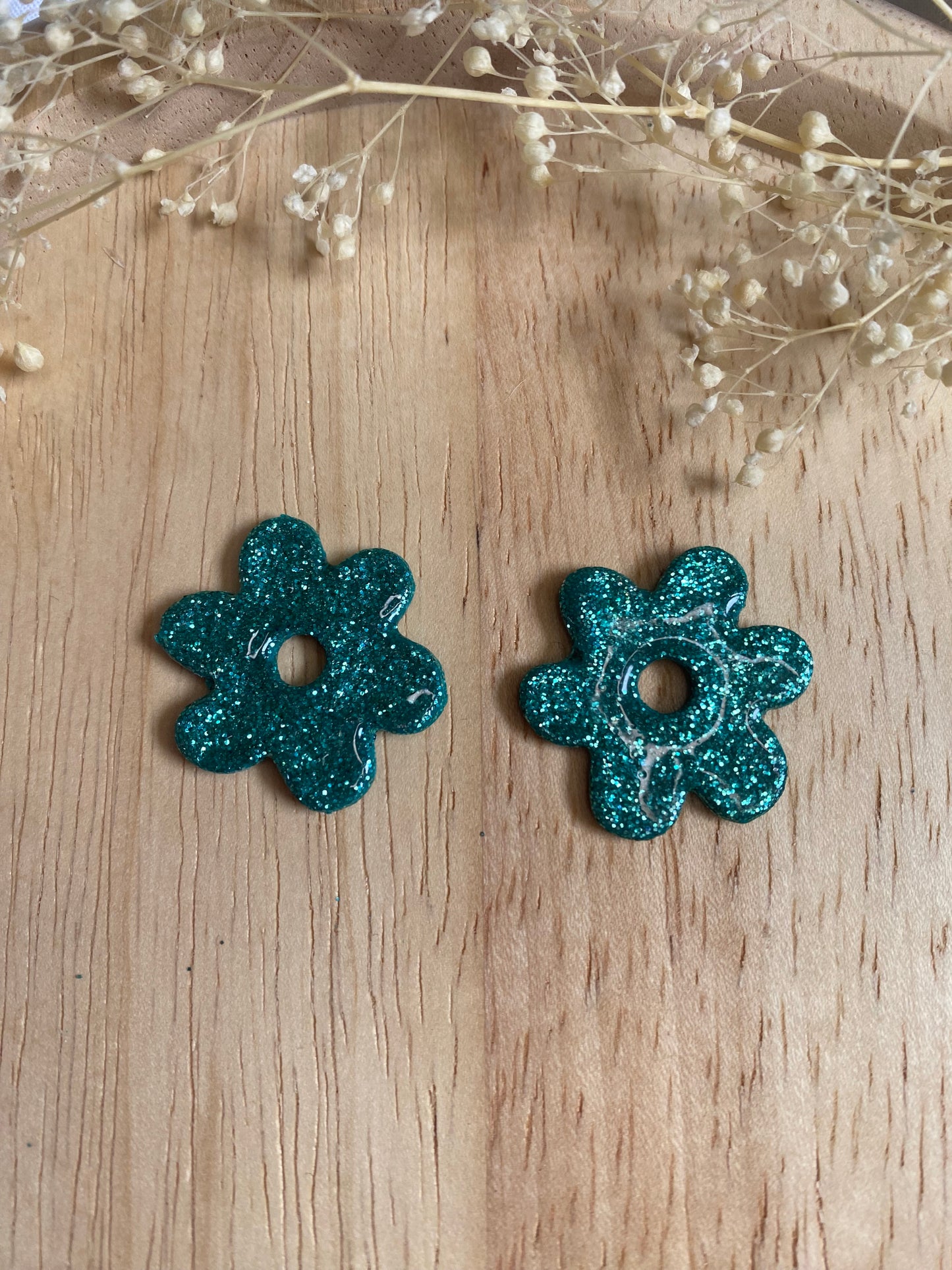 Pampilles Eden 25 mm turquoise paillettes