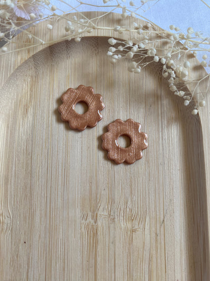 Pampilles mini fleurs 17mm bronze