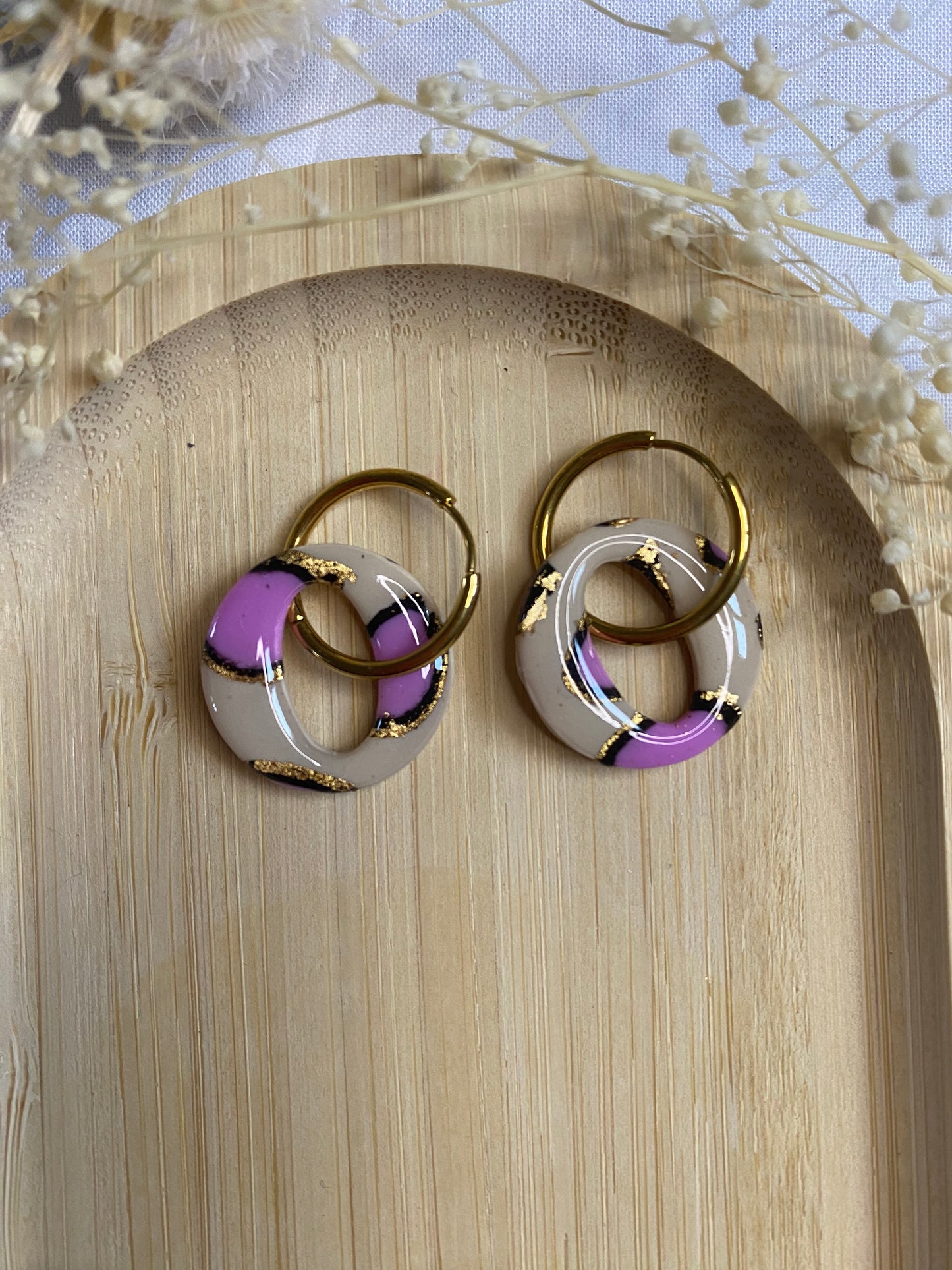 Pampilles rondes 20mm léopard rose