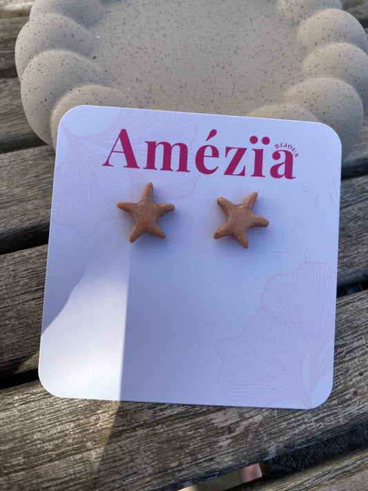 Puces d’oreilles Étoiles de mer bronze