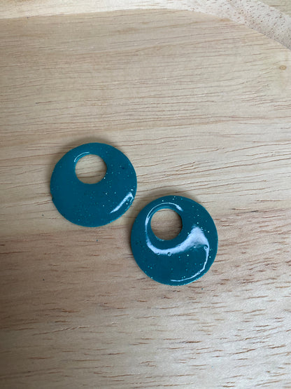 Pampilles Rosée 23 mm turquoise paillettes