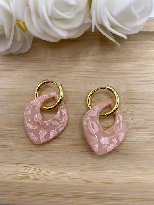 Pampilles Goutte rose pâle léopard rose gold