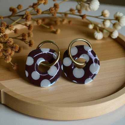 Pampilles Brume 25 mm pois chocolat/beige